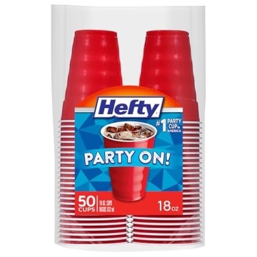 Hefty Party On Red Disposable Cups 18 oz - 50 Count