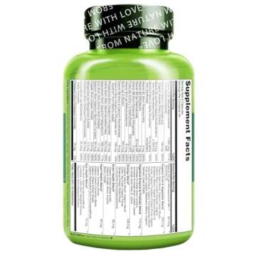 NATURELO Mens Multivitamins - Whole Food Multivitamin with Vitamins and Minerals - 120 Vegetarian Ca...