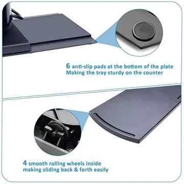 GAGAYA Sliding Kitchen Appliance Tray with Wheels