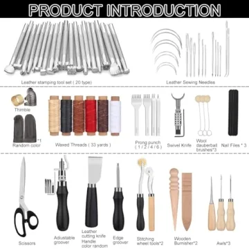 TLKKUE Leather Craft Tools Kit 72 High-Quality Tools Set
