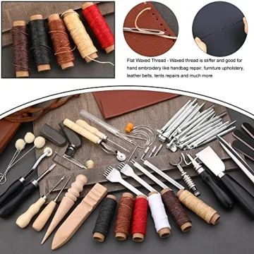 TLKKUE Leather Craft Tools Kit 72 High-Quality Tools Set