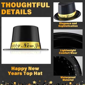 Happy New Year Top Hat Set for Party Celebrations 2025