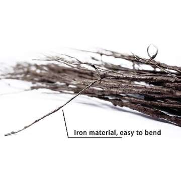 MISSWARM 10 PCS Artificial Twigs Curly Willow Branches, 30.7 Inches Lifelike Bendable Artificial Branch Flower Dried Stems for Home Decoration