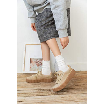 SRYL Women's Ruffle Cuff Ankle Socks for Fashion & Comfort