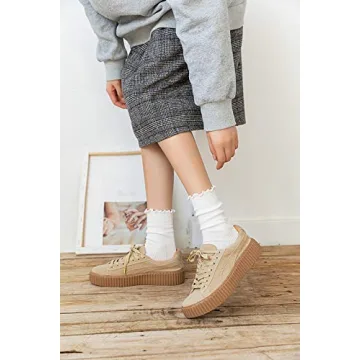 SRYL Women's Ruffle Cuff Ankle Socks for Fashion & Comfort