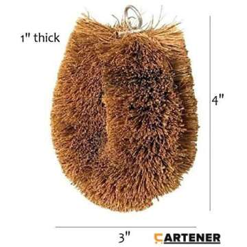 Cartener Set of 3 Japanese Tawashi Brushes - Eco-Friendly Cleaning Tools for Fruits and Vegetables