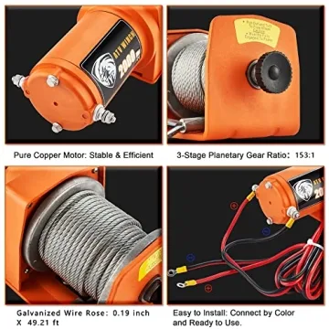 TYT 2000 lb Electric Winch for ATV/UTV Adventures