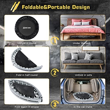 BCAN Mini Trampoline for Adults - Safe Fun Fitness Equipment