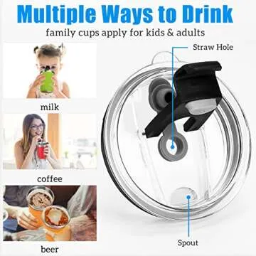 ShineMe Stainless Steel Kids Cups, 5pack with Spill Proof Lids, Straws & Silicone Sleeves, 12oz, BPA Free, Insulated, for Cold & Hot Drinks