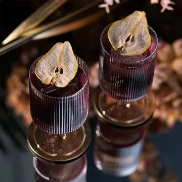 Elegant Vintage Ribbed Cocktail Glasses Set of 4