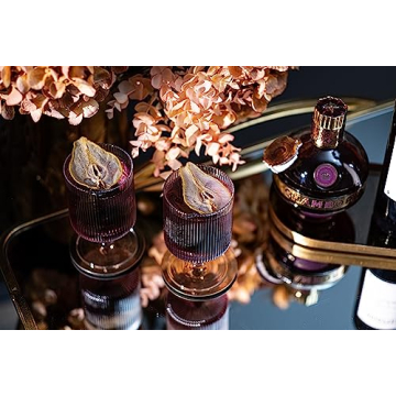 Elegant Vintage Ribbed Cocktail Glasses Set of 4