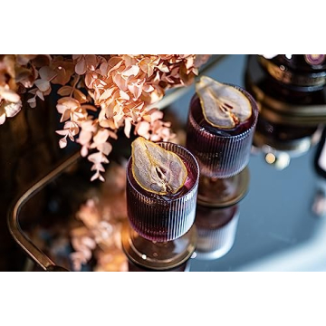 Elegant Vintage Ribbed Cocktail Glasses Set of 4