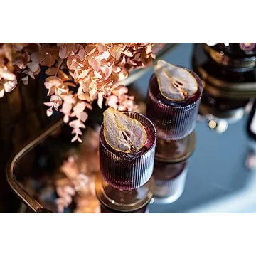 Elegant Vintage Ribbed Cocktail Glasses Set of 4