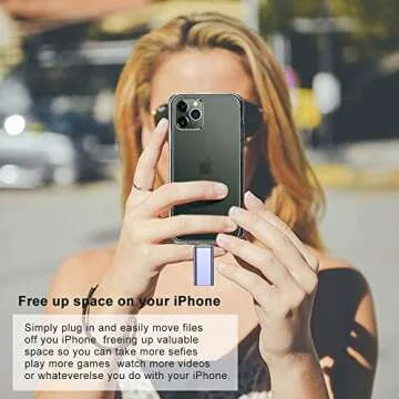 AUAMOZ Flash Drive for iPhone 1TB, iPhone USB Memory Stick Photo Stick External Storage Thumb Drive for iPhone iPad Android Computer (Light Blue)