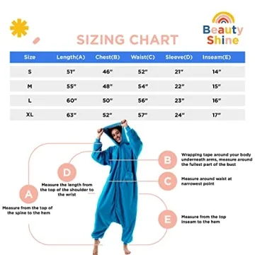 Beauty Shine Unisex Adult Onesie Pajamas for Fun