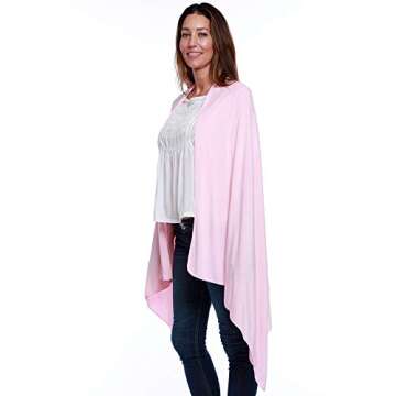 HappyLuxe Travel Wrap and Blanket, Eco Friendly Accessories for Women, Made in USA (Pink Crush)