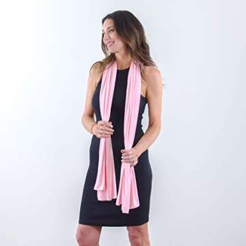 HappyLuxe Travel Wrap and Blanket, Eco Friendly Accessories for Women, Made in USA (Pink Crush)