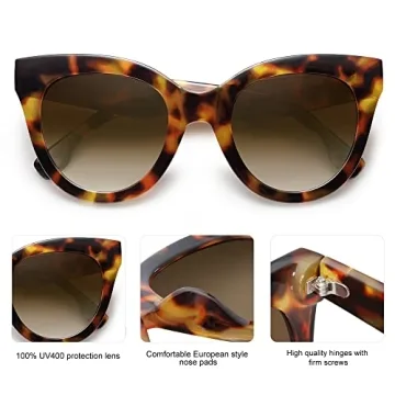 SOJOS Retro Oversized Cateye Sunglasses - Stylish UV Protection