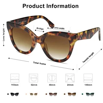 SOJOS Retro Oversized Cateye Sunglasses - Stylish UV Protection
