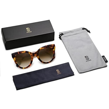 SOJOS Retro Oversized Cateye Sunglasses - Stylish UV Protection