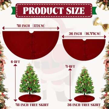 Red Knitted Christmas Tree Skirt - Elegant Holiday Decor