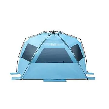 Pacific Breeze Easy Setup Beach Tent, SPF 50+ Pop Up Beach Tent Provides shelter from The Sun for 4+...
