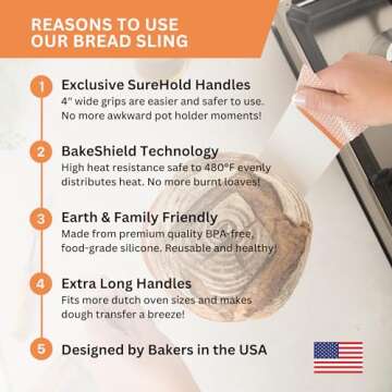 ModKitchn Silicone Bread Sling, Exclusive SureHold Handles, Silicone Sourdough Baking Sling, the Bre...