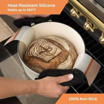 ModKitchn Silicone Bread Sling, Exclusive SureHold Handles, Silicone Sourdough Baking Sling, the Bread Mat for Bread Making Tools, Sourdough Bread Baking Supplies (1)