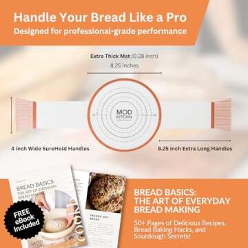 ModKitchn Silicone Bread Sling, Exclusive SureHold Handles, Silicone Sourdough Baking Sling, the Bread Mat for Bread Making Tools, Sourdough Bread Baking Supplies (1)