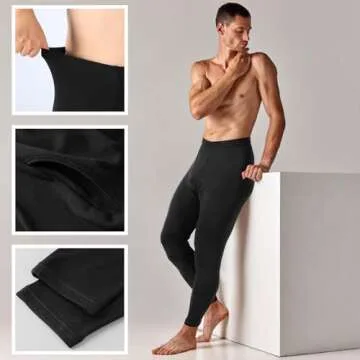 Casuallined 2 Pack Thermal Men Long Underwear Pants - Warm Comfort