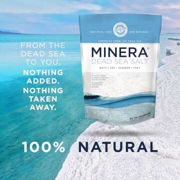 Minera Dead Sea Salt, 100% Pure & Natural, 5 lbs Coarse Grain (0-1.7 -4mm) Bulk Bag, Easily Dissolving Dead Sea Salts for Soaking & Bathing, Skin Nourishing Coarse Sea Salt, Unscented