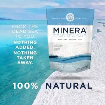 Minera Dead Sea Salt, 100% Pure & Natural, 5 lbs Coarse Grain (0-1.7 -4mm) Bulk Bag, Easily Dissolving Dead Sea Salts for Soaking & Bathing, Skin Nourishing Coarse Sea Salt, Unscented
