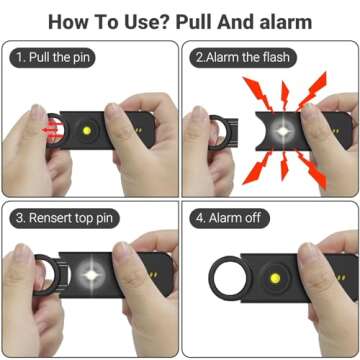 Personal Safety Alarm by WomenSiren Self Defense, LED Strobe Light, 135dB Siren Alarm for Women, Children & Elderly