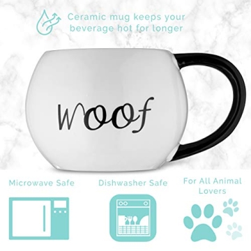 Ceramic Coffee Mug With 3D Animal Surprise – Cat & Dog Tea Mug For Hot Drinks & Cold Beverages – Dishwasher Safe Novelty Cup With Comfortable Handle – Great Gift Idea For Pet Owners Large 17OZ (Dog)