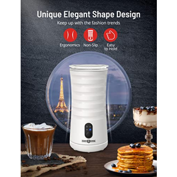 Elegant Paris Rhône Milk Frother for Hot and Cold Foam Coffee