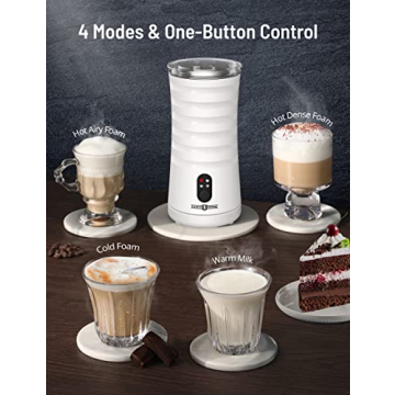 Elegant Paris Rhône Milk Frother for Hot and Cold Foam Coffee