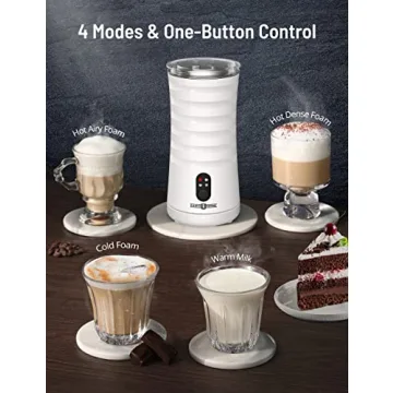 Elegant Paris Rhône Milk Frother for Hot and Cold Foam Coffee