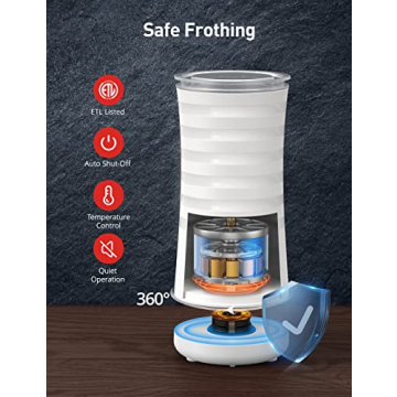 Elegant Paris Rhône Milk Frother for Hot and Cold Foam Coffee