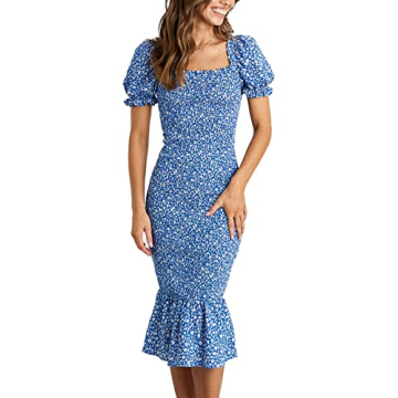 Women's Summer Floral Midi Dress - Ideal for Maternity Wear