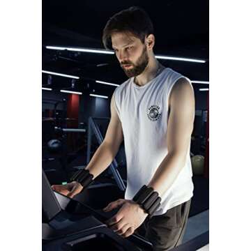 STONESAM Wrist & Ankle Weight-Set of 2 (1lb), Wearable Wrist Bracelets for Yoga, Dance, Barre, Pilates, Exercises, Cardio, Aerobics, Walking (ink black)