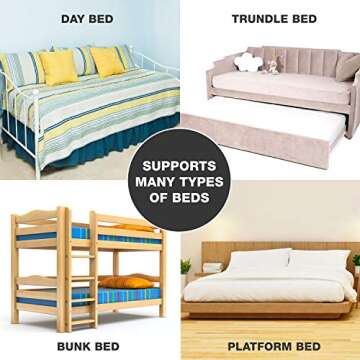 DMI Foldable Box Spring, Bunkie Board, Bed Support Slats for Mattress Support to Streamline and Minimize the Bed, No Assembly Needed
