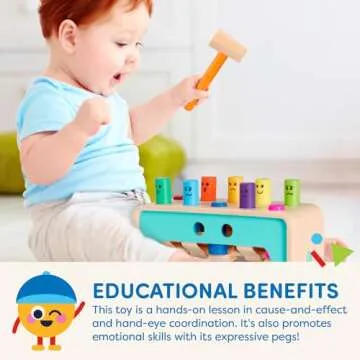 Battat Wooden Hammer Toy - Educational Pounding Bench for Kids