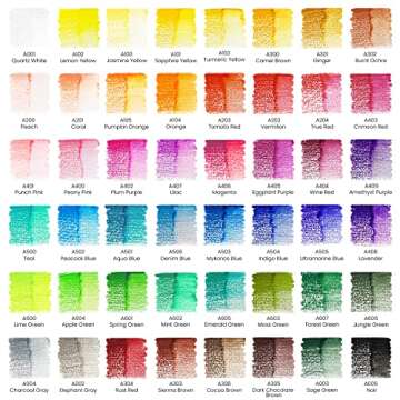 ARTEZA Watercolor Colored Pencils For Adult Coloring, Set of 48 Presharpened, Triangular-Shaped Drawing Pencils for Teens, Art Supplies for Sketching and Painting
