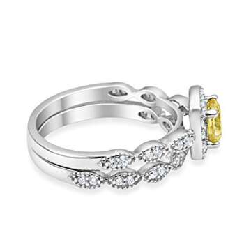 Elegant Vintage Design Halo Engagement Ring in 925 Silver