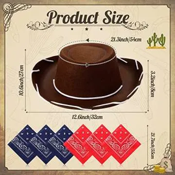 24 Piece Cowboy Costume Hat Accessories for Kids
