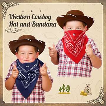 24 Piece Cowboy Costume Hat Accessories for Kids