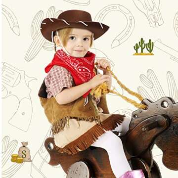 24 Piece Cowboy Costume Hat Accessories for Kids