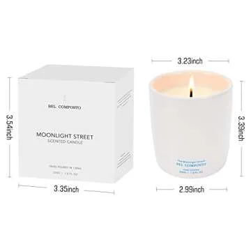 Eucalyptus & Mint Candles for Home Scented, 7.8oz 45 Hours Burn Soy Aromatherapy Candle Gift for Stress Relief, Yoga, Relaxing SPA, All Natural Strong Scented Ceramic Jar Candles for Men and Women