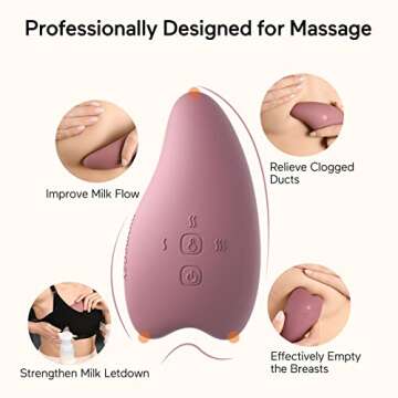 Momcozy Double Lactation Massager Warming for Breastfeeding, Pumping, Heat & Vibration for Improve Milk Flow, Breastfeeding Essentials for Clogged Ducts, Engorgement