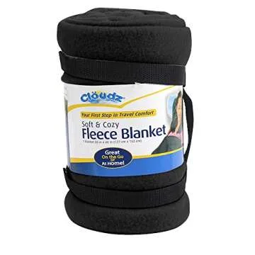 Cloudz Cozy Fleece Airplane Travel Blanket for Your Flight, Car, Camping, Home or Comforting Warmth ...